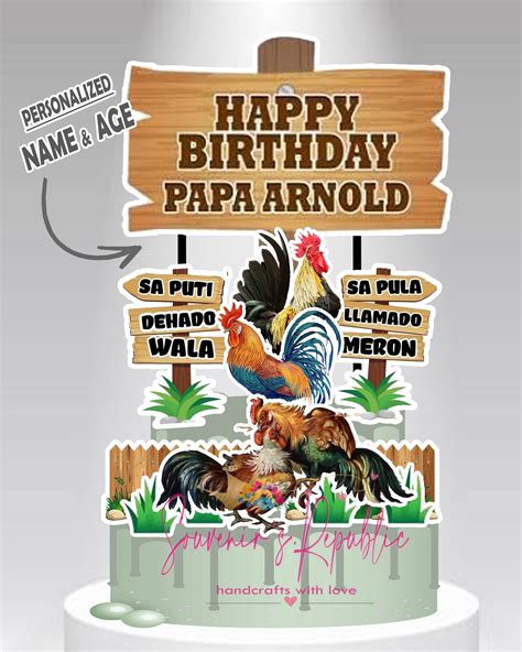 sabong cake topper png|Cake Topper .